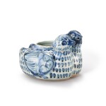 A blue-and-white ‘mandarin ducks’ waterpot, Yuan dynasty 元 青花鴛鴦水丞