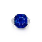An Extremely Rare and Important Sapphire and Diamond Ring, with Mount by Harry Winston | 極其珍罕重要 28.37 克拉 天然 「喀什米爾」未經加熱藍寶石 配 鑽石戒指,海瑞溫斯頓 戒托