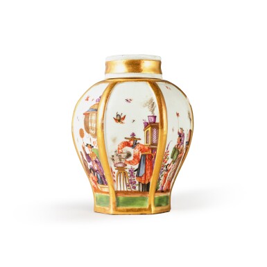 View full screen - View 1 of Lot 299. A Meissen Chinoiserie Hexagonal Tea Canister and Cover, Circa 1725.