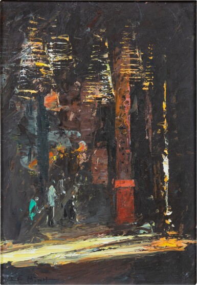 View full screen - View 1 of Lot 32. Le Minh (b. 1937), Prayer in the temple | 黎明(1937年生), 寺廟.