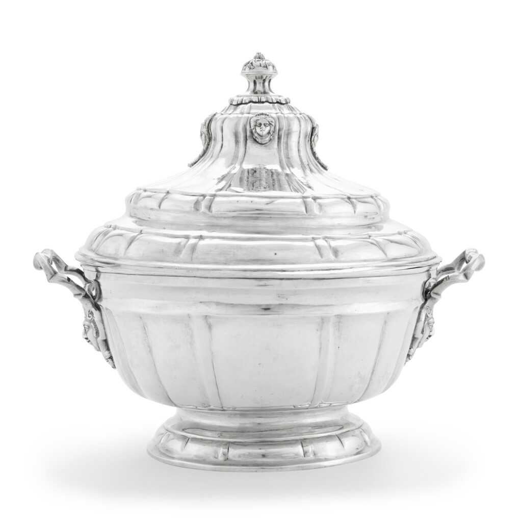 View full screen - View 1 of Lot 33. A German parcel-gilt silver tureen and cover, Caspar Conrad, Memel (present day Lithuania), circa 1760.