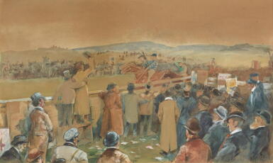 View full screen - View 1 of Lot 12. JACK BUTLER YEATS, R.H.A. | BUNGAY 1896, 'THE TIPPLER RUSH' .