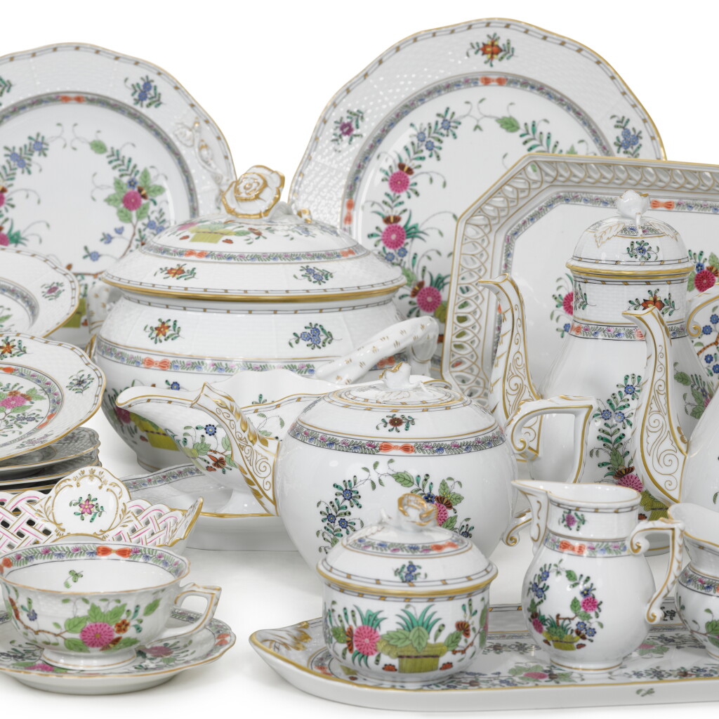 View full screen - View 1 of Lot 204. A Herend 'Indian Basket' pattern part dinner, tea and coffee service, 20th century.