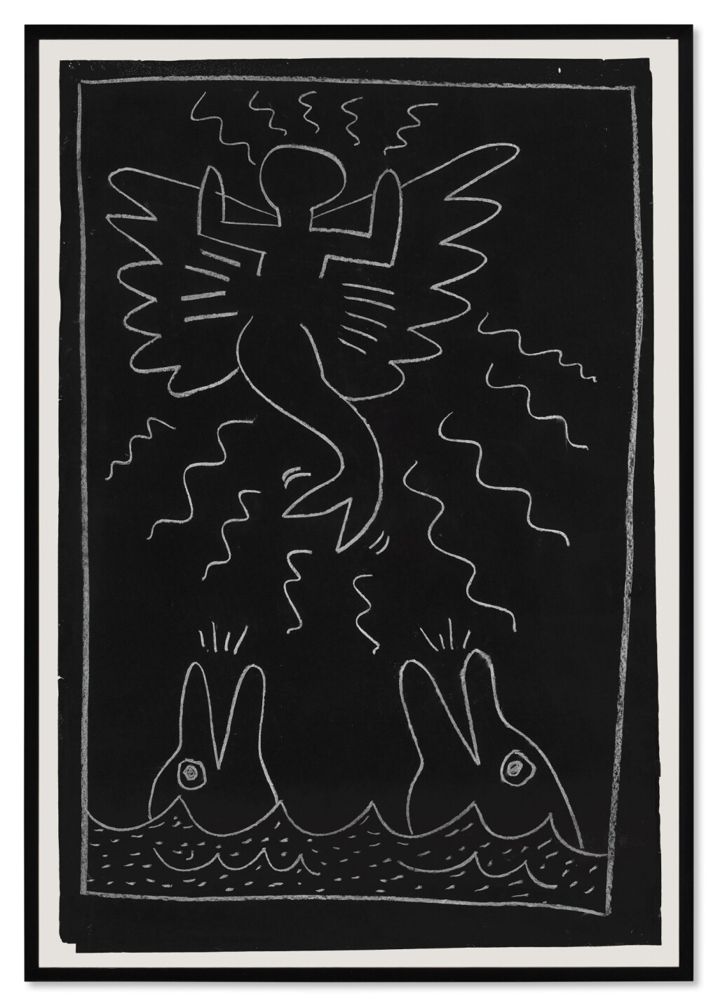 View full screen - View 1 of Lot 310. Untitled (Mermaid-Angel and Two Dolphins).