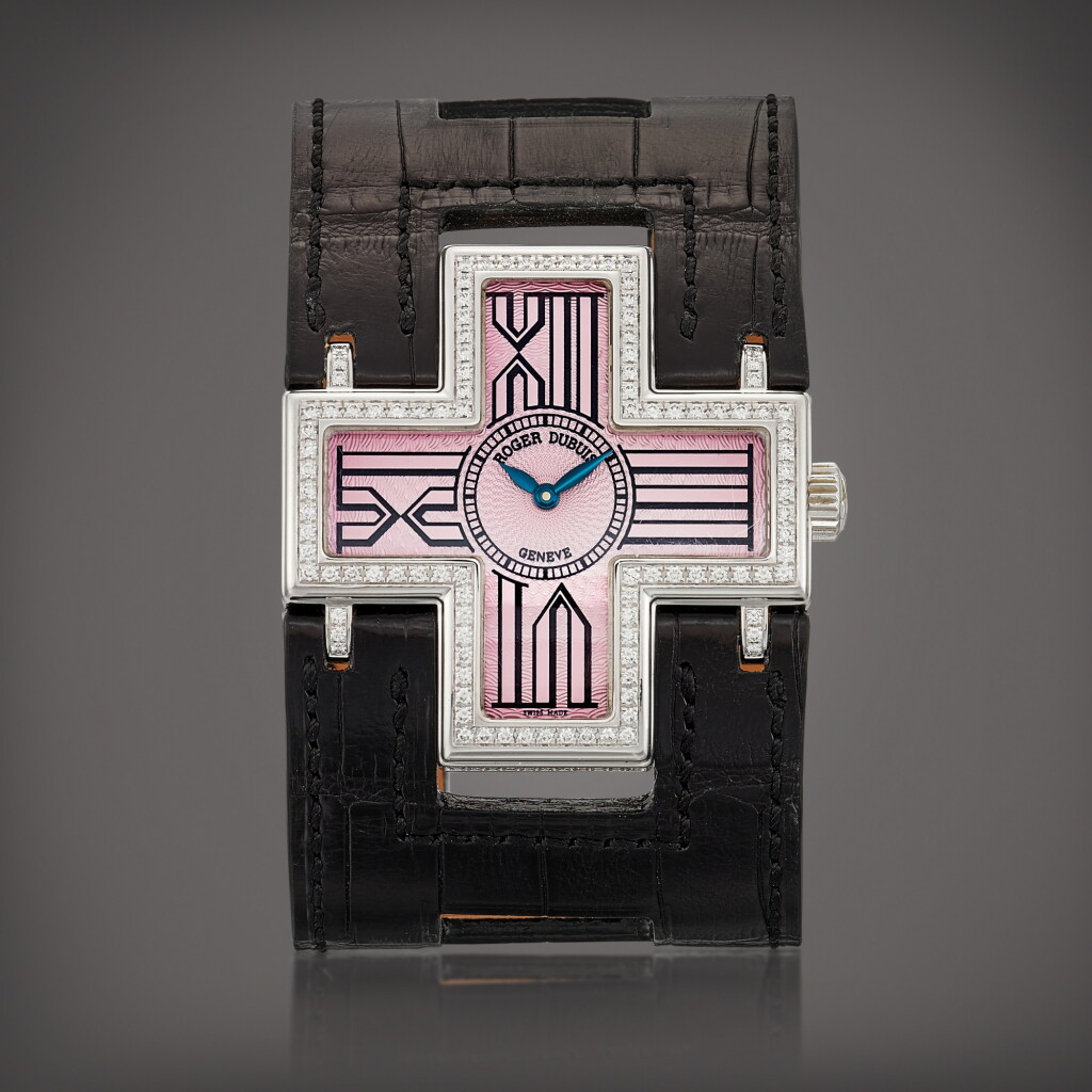 View full screen - View 1 of Lot 8864. Follow Me | A limited edition white gold and diamond-set wristwatch, Circa 2000 | 羅杰杜彼 | Follow Me | 限量版白金鑲鑽石腕錶,約2000年製.