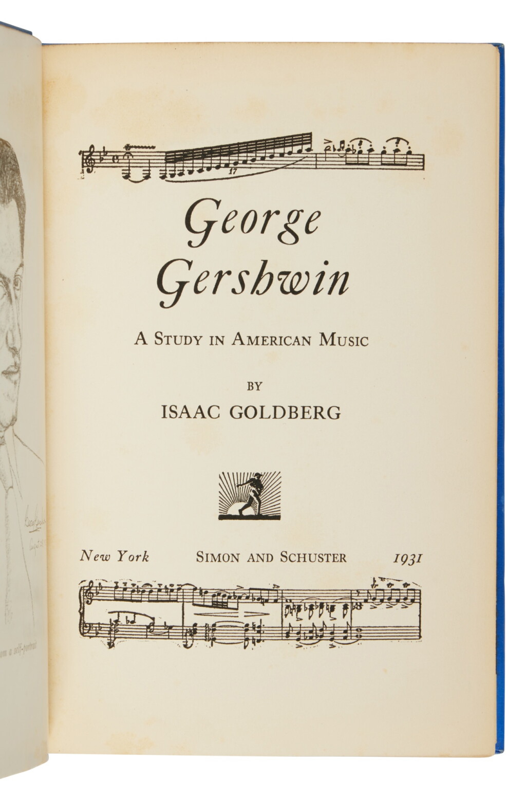 View full screen - View 1 of Lot 1185. (Gershwin, George) — Isaac Goldberg | Presentation copy, affectionally inscribed.