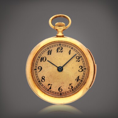 View full screen - View 1 of Lot 443. A yellow gold minute repeating keyless open faced watch | Circa 1900.