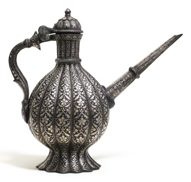 View full screen - View 1 of Lot 462. A BIDRI SILVER-INLAID EWER, INDIA, DECCAN, 17TH CENTURY.