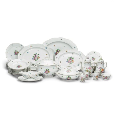 View full screen - View 1 of Lot 28. A Herend ozier moulded 'Saxon' pattern dinner and coffee service, 20th century.