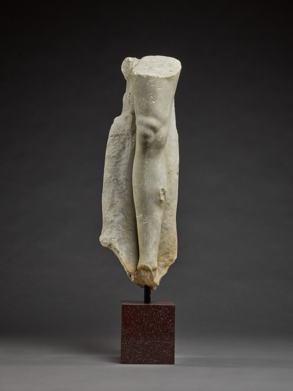 View full screen - View 1 of Lot 1. Roman Marble Right Leg of a Man or God, circa 2nd Century A.D..