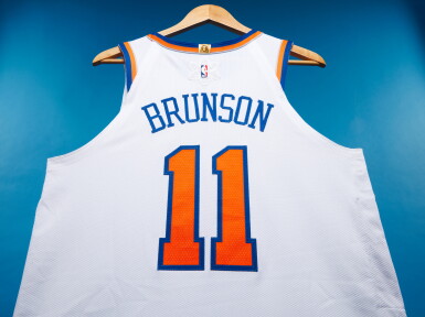 View full screen - View 1 of Lot 92. Jalen Brunson ‘Christmas Day’ New York Knicks 2023-2024 Game Worn Association Edition Jersey.