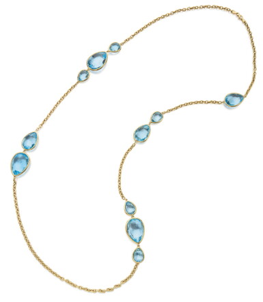 View full screen - View 1 of Lot 339. GOLD AND BLUE TOPAZ 'GOSSIP' NECKLACE, GOSHWARA .