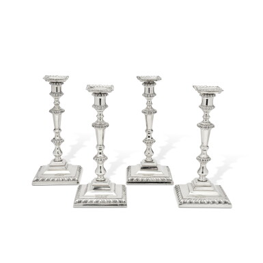 View full screen - View 1 of Lot 839. A Set of Four Paktong Candlesticks, Mid-18th Century.