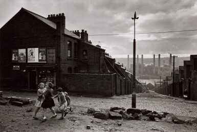 View full screen - View 1 of Lot 161. Children Playing In Front of The Corner Shop Benwell, 1963.