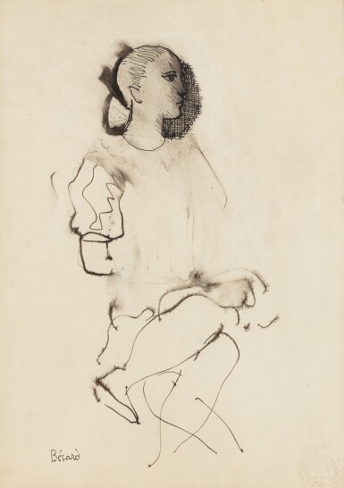 View full screen - View 1 of Lot 236. Esquisse de figure assise en collerette.