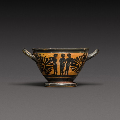 View full screen - View 1 of Lot 177. An Attic Black-figured Skyphos, circa late 6th Century B.C..