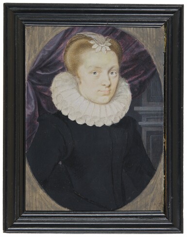 View full screen - View 1 of Lot 210. PETER OLIVER | PORTRAIT OF A LADY, CIRCA 1620.