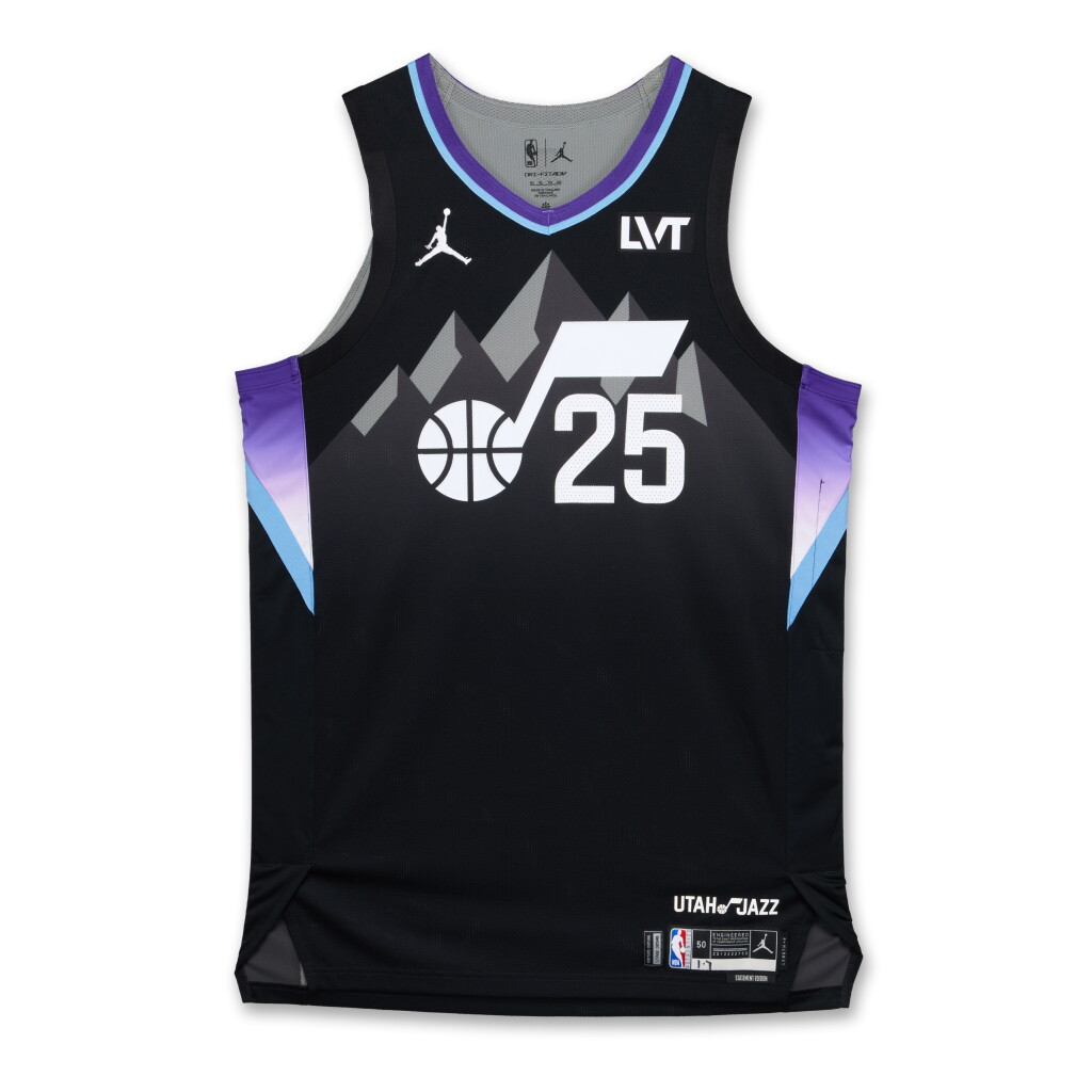 View full screen - View 1 of Lot 227. Micah Potter Utah Jazz 2024-2025 Game Issued Statement Edition Jersey | Probable Wear.