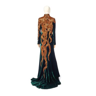 Alexander McQueen | Green Velvet and Bugle Beaded Evening Gown, 'In Alexander McQueen | Green Velvet and Bugle Beaded Evening Gown, 'In