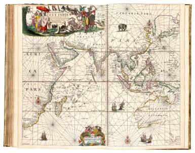 View full screen - View 1 of Lot 296. Keulen. De Groote Nieuwe Vermeerderde Zee-Atlas ofte Water-Werelt. 1685, fine hand-colouring.