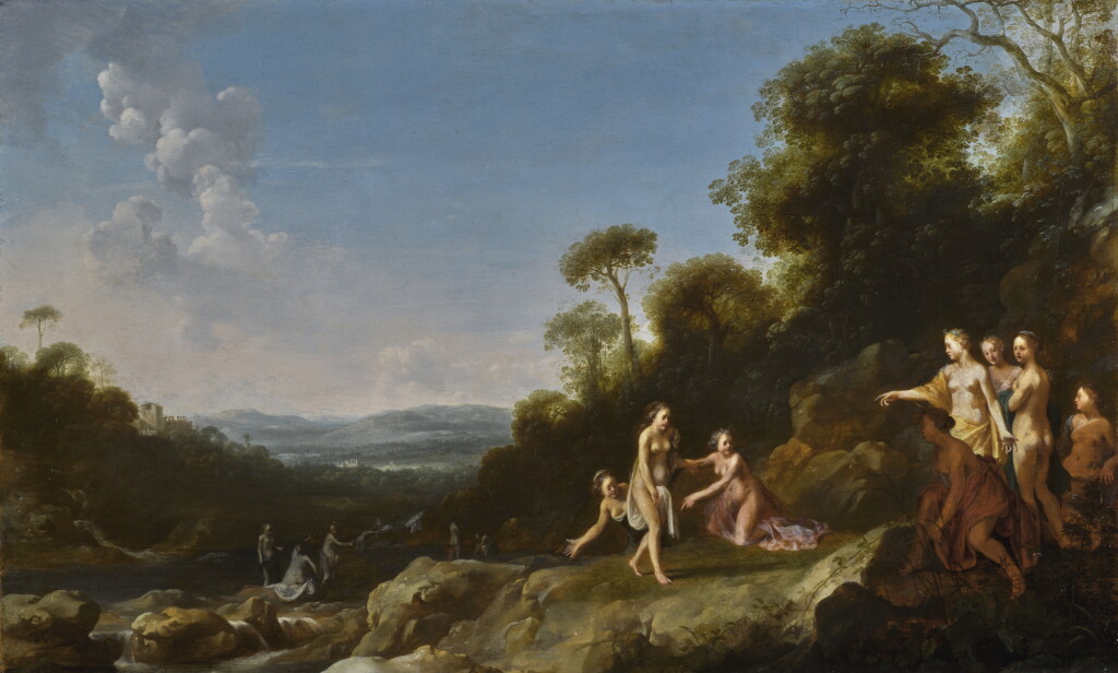 View full screen - View 1 of Lot 138. CIRCLE OF CORNELIUS VAN POELENBURGH | Diana and Callisto in a landscape.
