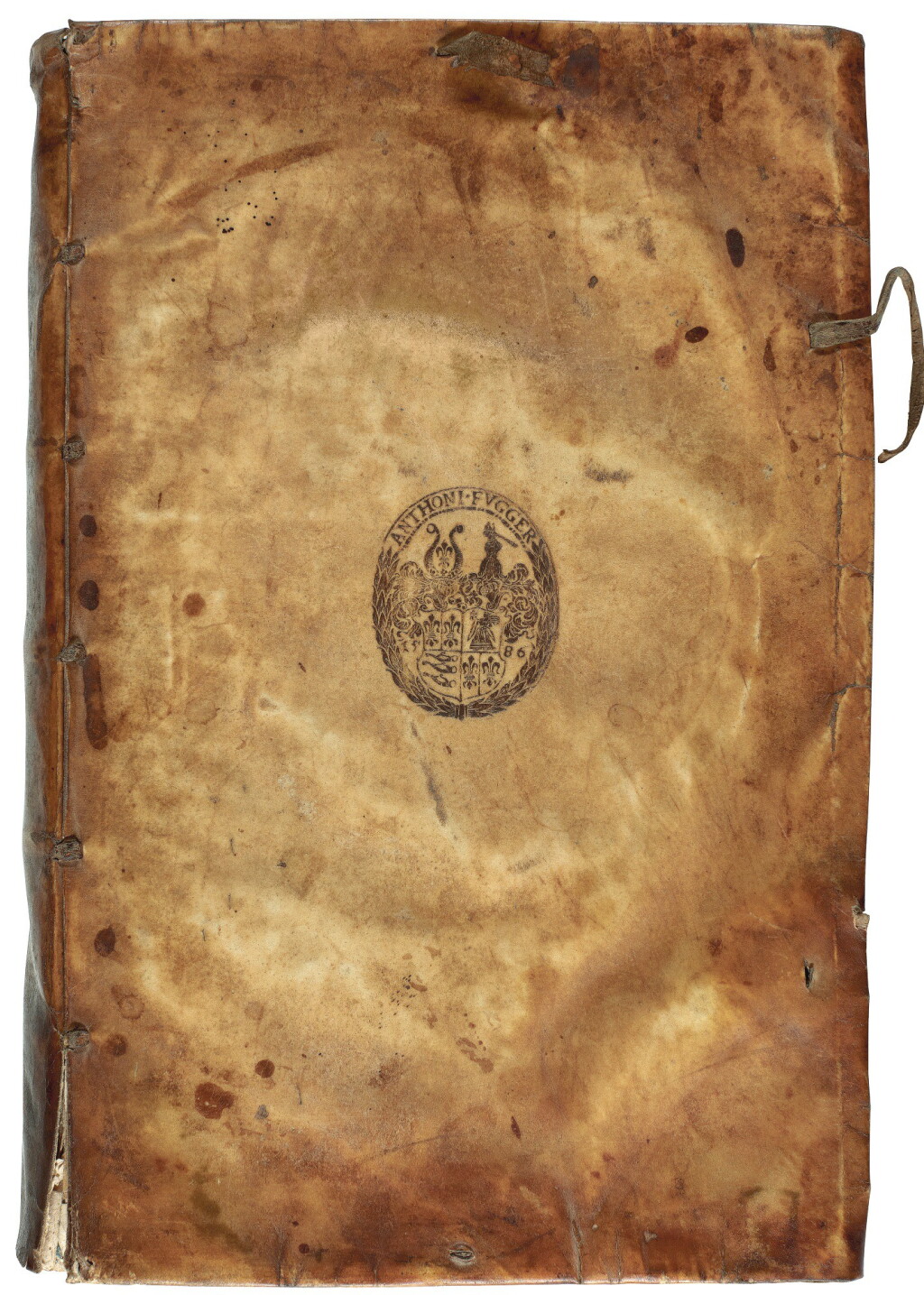 View full screen - View 1 of Lot 195. Fronsberger, Kriegsbuch, Frankfurt, 1596, limp vellum with arms of Anton Fugger.