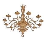 A George III Brass Twelve-Light Chandelier, Circa 1770