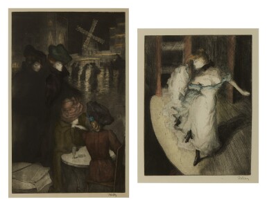 View full screen - View 1 of Lot 127. Au Moulin Rouge; and Devant la lampe.