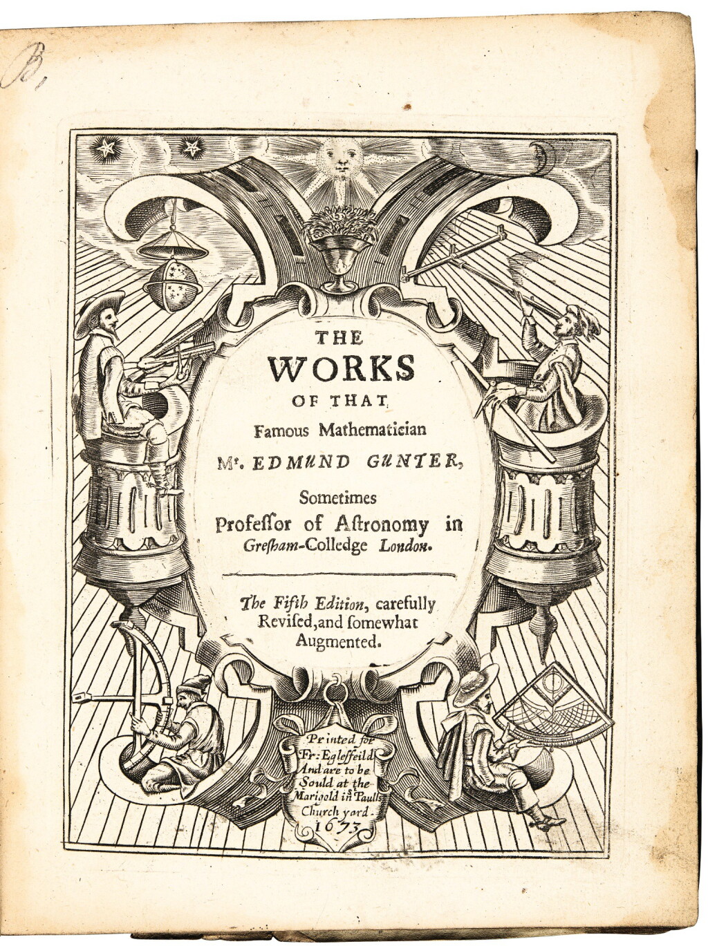 View full screen - View 1 of Lot 234. Gunter, The works, London, 1673, fifth edition, contemporary panelled calf.