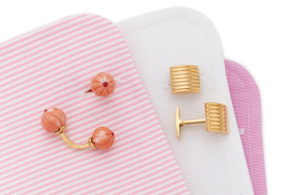 View full screen - View 1 of Lot 130. TWO PAIRS OF CUFFLINKS (DUE PAIA DI GEMELLI) .