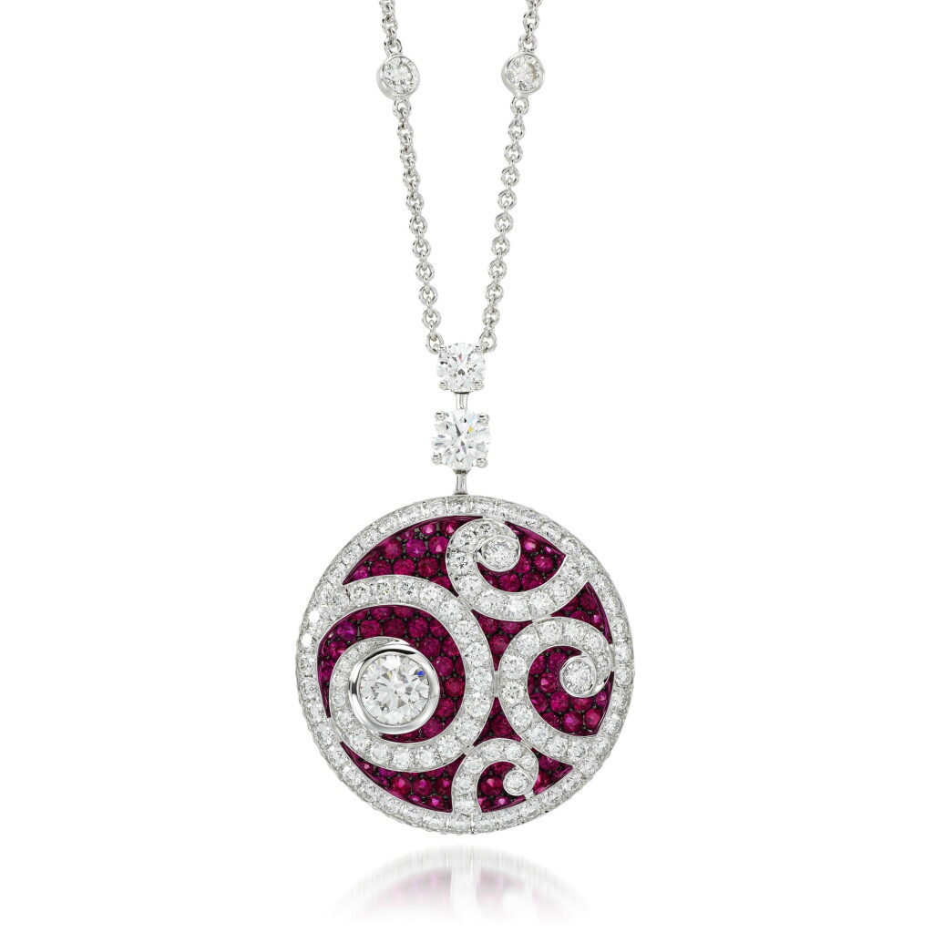 View full screen - View 1 of Lot 7. Graff | Ruby and diamond pendant necklace, 'Diamond on Diamond'.
