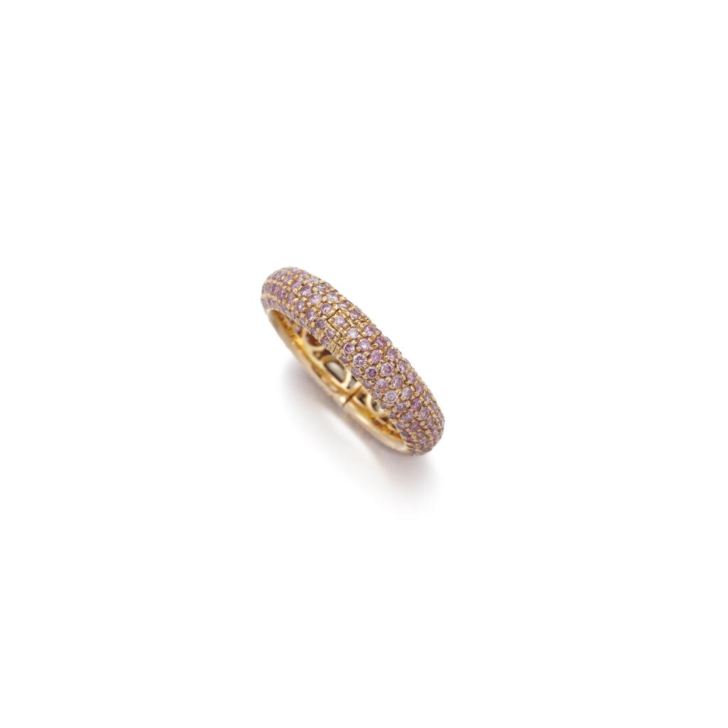 View full screen - View 1 of Lot 190. Pink diamnd eternity ring | Fede in diamanti rosa.