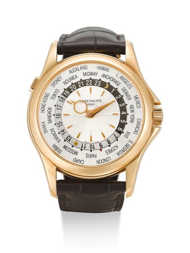 View full screen - View 1 of Lot 32. PATEK PHILIPPE | REFERENCE 5130, A BRAND NEW PINK GOLD WORLD TIME WRISTWATCH, CIRCA 2006.