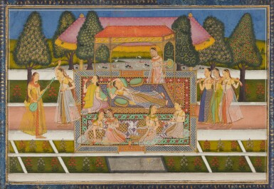 View full screen - View 1 of Lot 528. An Intoxicated Evening in the Zenana, Deccan / Hyderabad, early 19th century.
