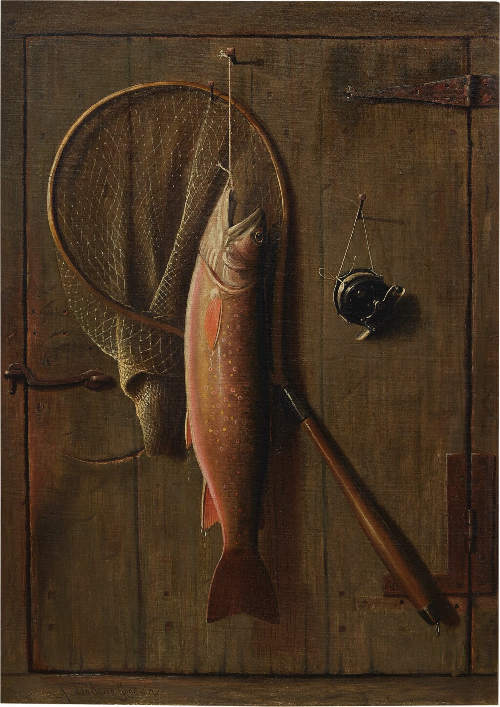 View full screen - View 1 of Lot 81. Trout, Reel and Net.