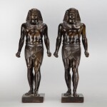 A Pair of Continental Bronze Figures of Antinous, 18th/19th Century