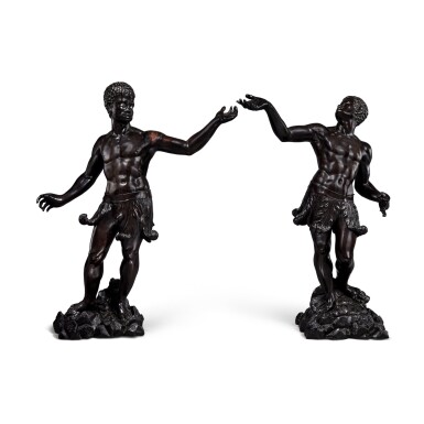 View full screen - View 1 of Lot 46. A Pair of Venetian Baroque Carved Ebony Sculptures, Circle of Andrea Brustolon (1662-1732), Late 17th/Early 18th Century.