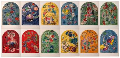 View full screen - View 1 of Lot 8. AFTER MARC CHAGALL | DOUZE MAQUETTES DE VITRAUX POUR JÉRUSALEM (M. CS. 12-23; C. Bks. 57).