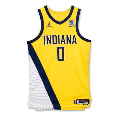 View full screen - View 1 of Lot 15. Tyrese Haliburton Indiana Pacers 2024-2025 Game Worn Statement Edition Jersey | Double-Double | 35 Points | 3rd Team All-NBA.