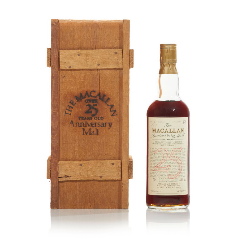 View full screen - View 1 of Lot 6. The Macallan 25 Year Old Anniversary Malt 43.0 abv 1957 (1 BT75).