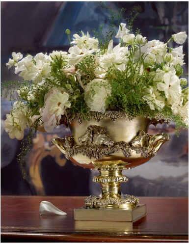 View full screen - View 1 of Lot 12. A WILLIAM IV SILVER-GILT WARWICK STYLE BOWL, PAUL STORR FOR STORR & MORTIMER, LONDON, 1830.