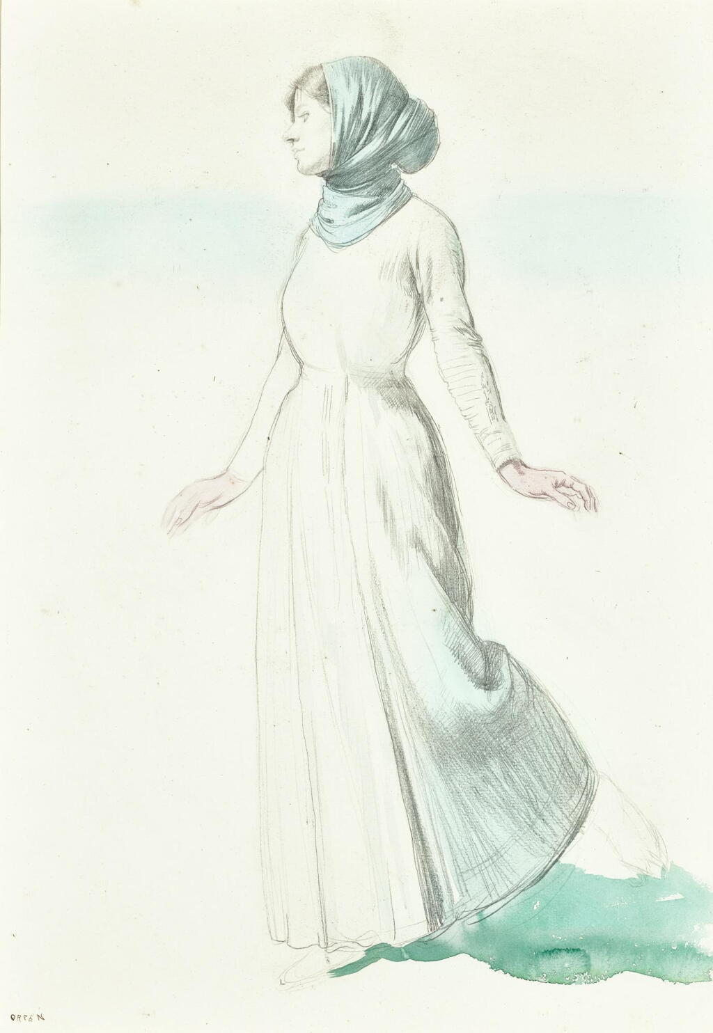 View full screen - View 1 of Lot 8. SIR WILLIAM ORPEN, R.W.S., N.E.A.C., R.A., R.H.A. | STUDY OF A WOMAN .