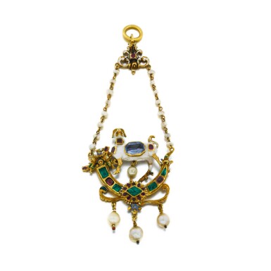 View full screen - View 1 of Lot 1041. A Renaissance revival pendant with a dog, mid 19th century.
