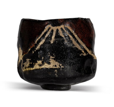 View full screen - View 1 of Lot 96. A RAKU STYLE CHAWAN, WITH SIGNATURE, KENZAN, EDO PERIOD, 19TH CENTURY.