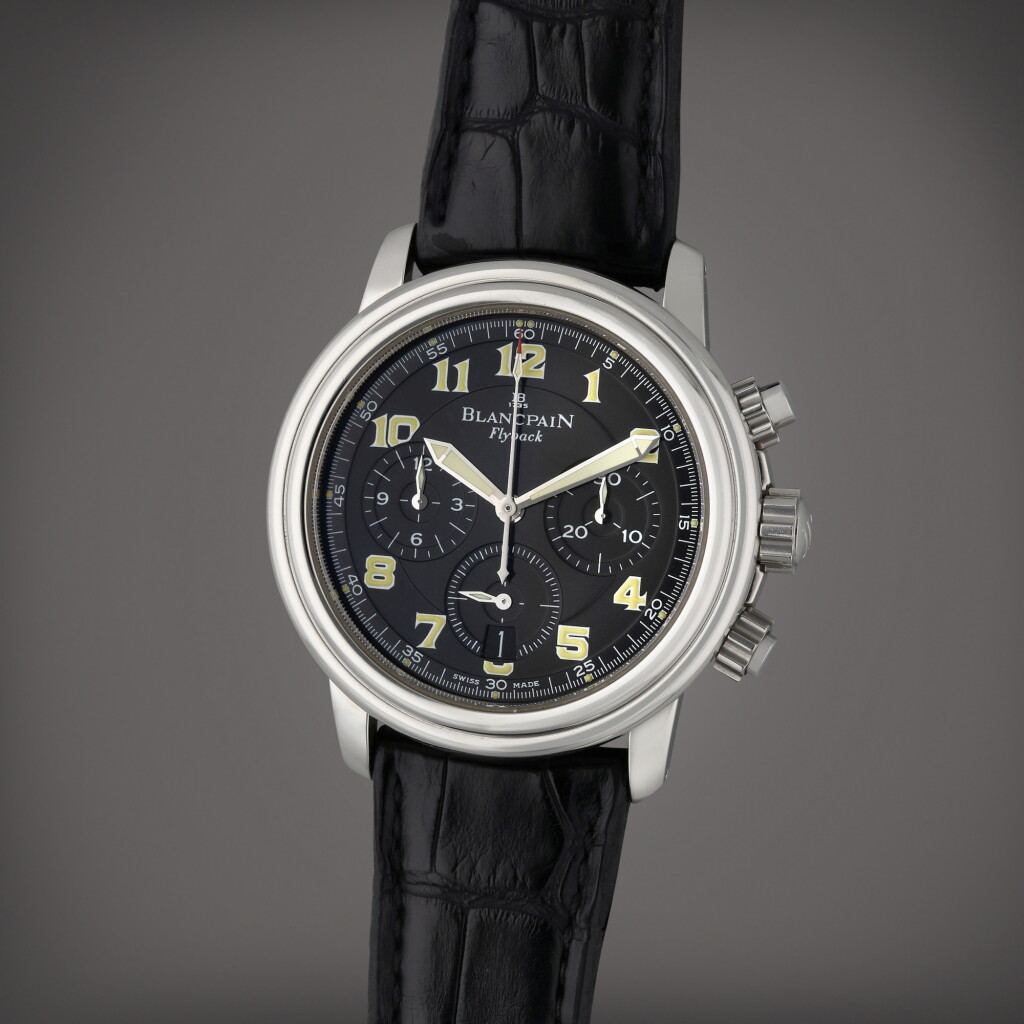 View full screen - View 1 of Lot 631. Leman | A stainless steel automatic flyback chronograph wristwatch with date, Circa 2000.