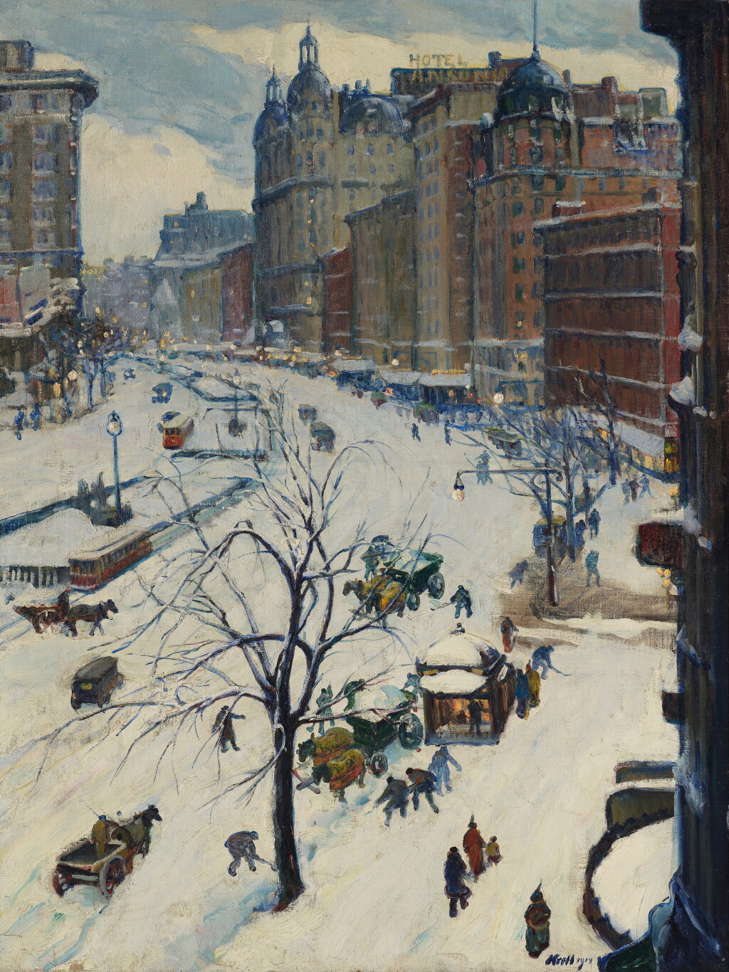 View full screen - View 1 of Lot 2189. Broadway (Looking South) in Snow.