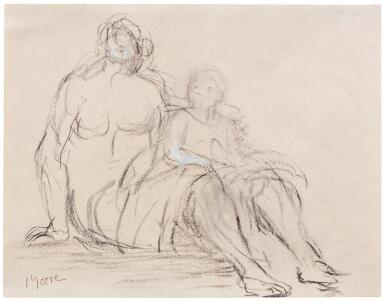 View full screen - View 1 of Lot 174. HENRY MOORE | SEATED MOTHER AND CHILD I.