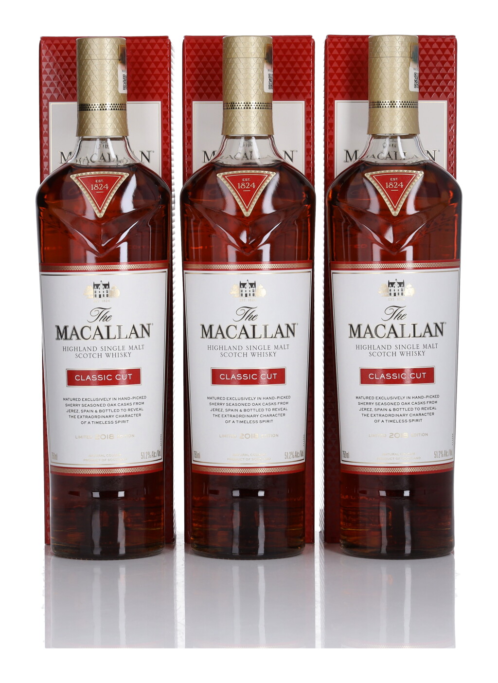 View full screen - View 1 of Lot 46. The Macallan Classic Cut 2018 Edition 51.2 abv NV (3 Bottles 75cl).