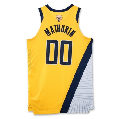View full screen - View 1 of Lot 9. Bennedict Mathurin ‘NBA Finals Debut’ Indiana Pacers 2025 NBA Finals Game Worn Statement Edition Jersey | Game 1 .