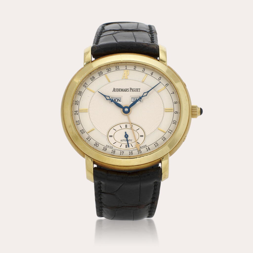 View full screen - View 1 of Lot 208. Millenary, Reference 25816BA | A yellow gold triple calendar wristwatch | Circa 1995.